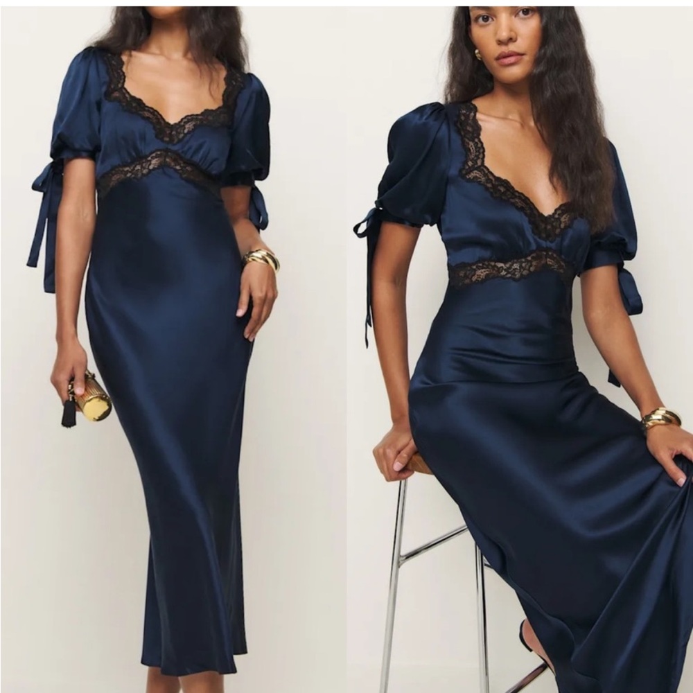 NEW NWT Reformation Stella Silk Dress